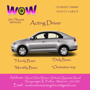 Best Acting Driver in Madurai,Active Drivers in Madurai, Acting Driver Wanted, Acting Driver Near Me, Acting Driver Charges in Madurai, Budget Acting Driver, Acting Driver Services in Madurai, Call Drivers in Madurai, Acting Driver Charges in Madurai, Acting Drivers List in Madurai, Acting Drivers in Madurai contact number, Professional Car Driver in Madurai, Unique Car Driver in Madurai,No.1 Acting Driver in Madurai.